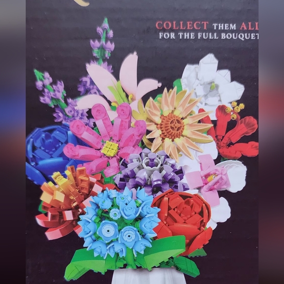 Red Rose Flower Building Blocks - Picture 3 of 5